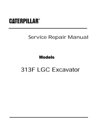 Service Repair Manual
Models
313F LGC Excavator
 