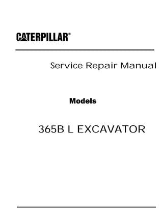 Service Repair Manual
Models
365B L EXCAVATOR
 
