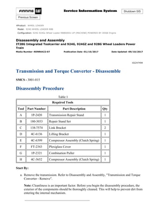 Caterpillar Cat 924G Wheel Loader (Prefix RBB) Service Repair Manual ...