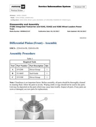 Caterpillar Cat 924G Wheel Loader (Prefix WGX) Service Repair Manual ...