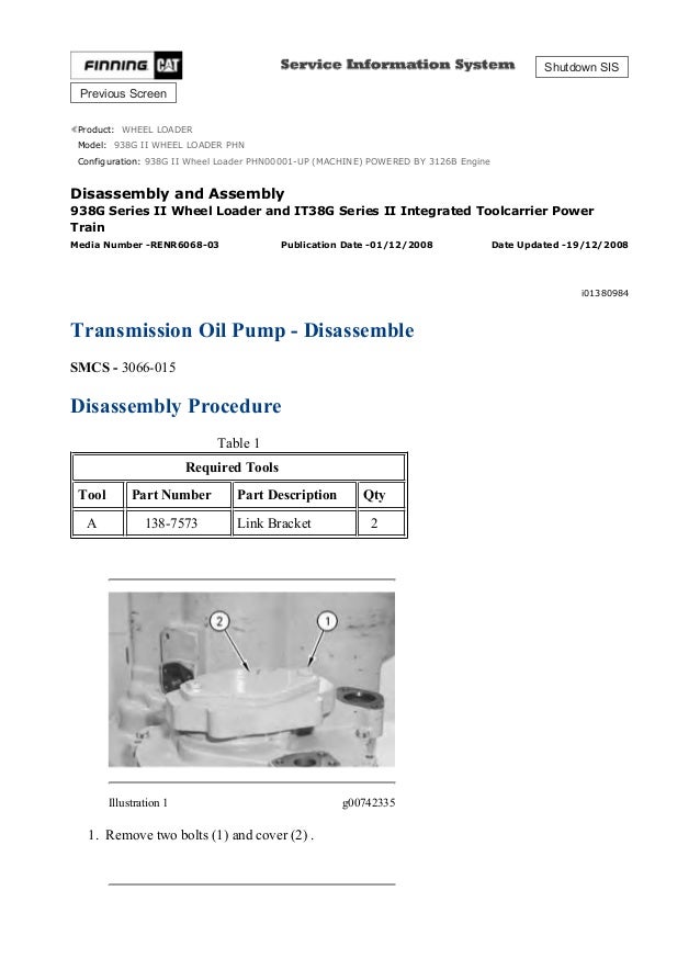 Caterpillar Cat 938 G Ii Wheel Loader Prefix Phn Service Repair Man