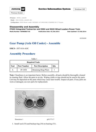 Caterpillar cat 950 h wheel loader (prefix jad) service repair manual  (jad00001 and up)