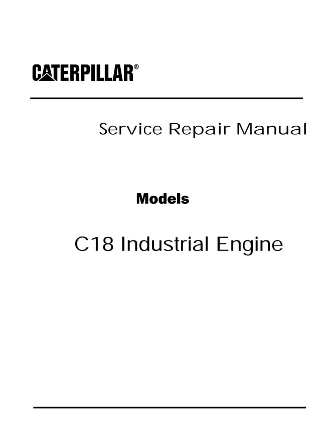 Caterpillar cat c18 industrial engine (prefix bdn) service repair ...