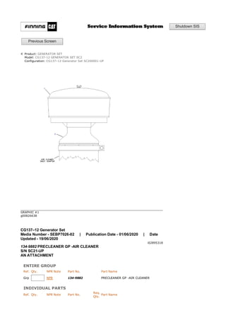 caterpillar cg137-12 generator set parts manual | PDF