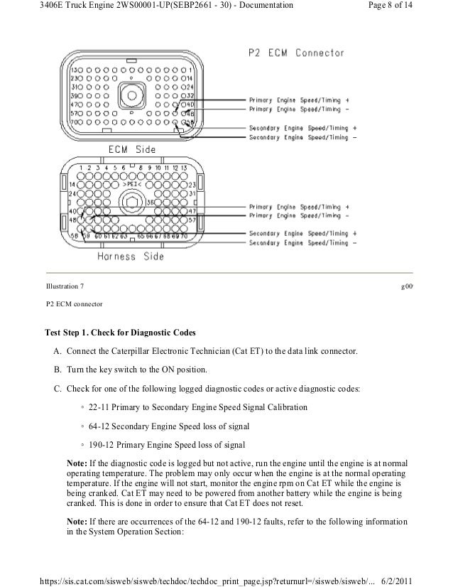 Caterpillar Engine Speed Timing Sensor Circuit Test