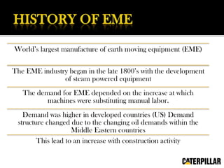 Eme Machine Caterpillar.Inc case study analysis | PPTX
