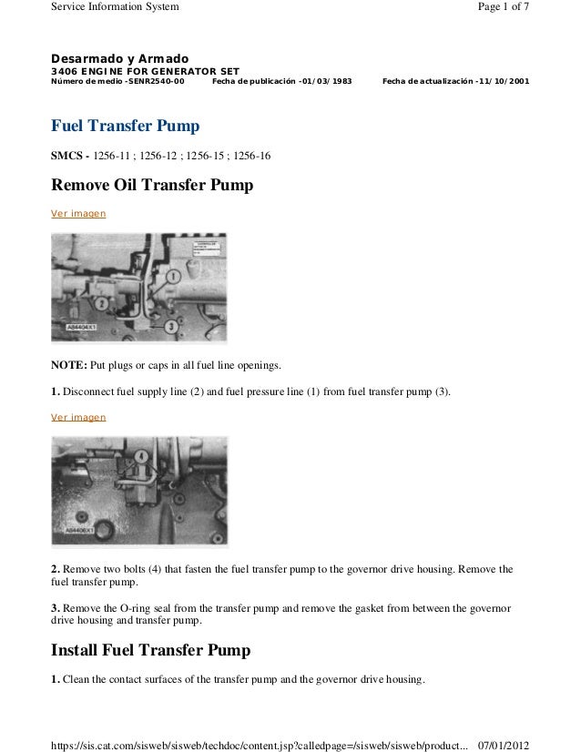 Cat 3406b Fuel Transfer Pump Removal