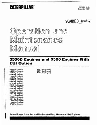 Caterpillar operation and maintenance manual 3500 b engines s