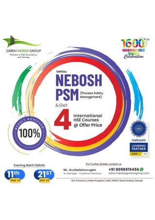 Cater to individuals at all levels- Nebosh PSM  Course  In Chennai.pdf