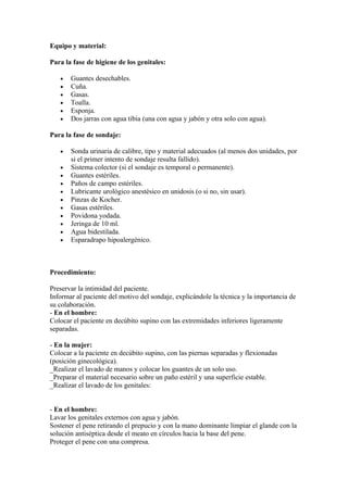 Cateterismo vesical