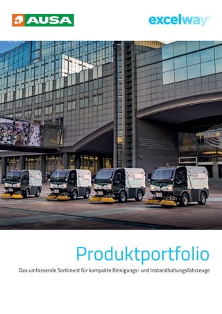 Produktportfolio
Das umfassende Sortiment für kompakte Reinigungs- und Instandhaltungsfahrzeuge
 