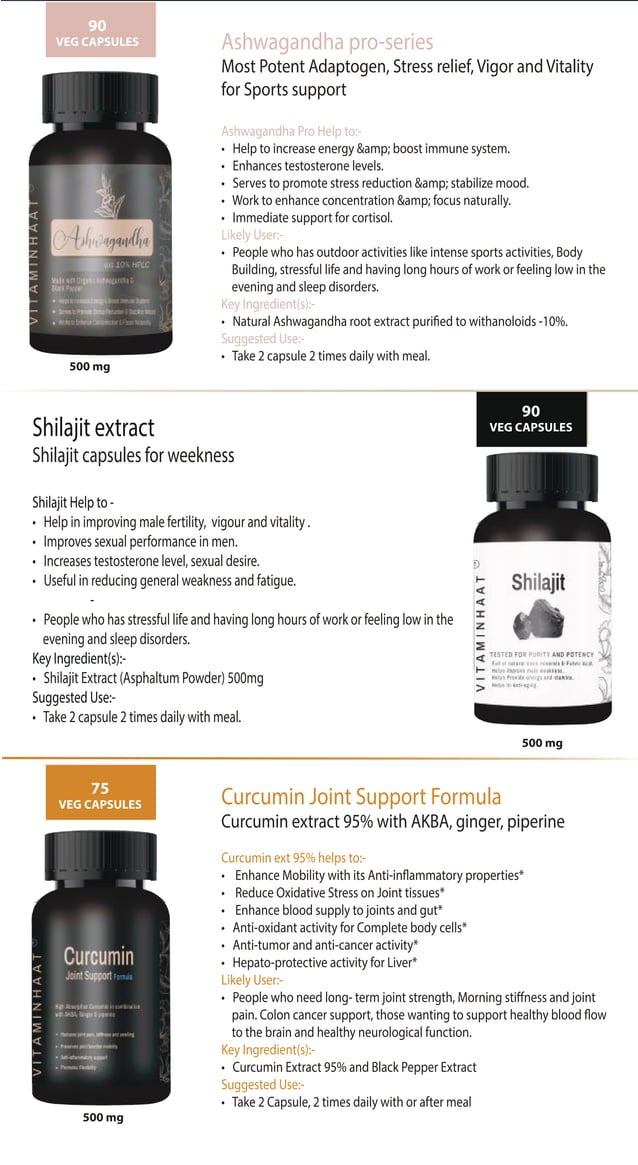 Product Catalogue Vitamins and supplements Vitaminhaat PDF