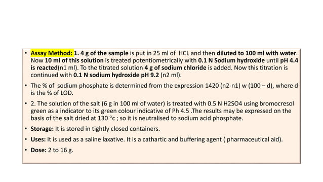 Cathartics( Sodium Phosphate, Magnesium carbonate, Magnesium hydroxide ...