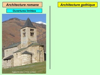 Architecture gothiqueArchitecture romane
Ouvertures limitées
Eglise St-Julien d’Axiat (Ariège)
 
