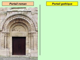 Portail gothiquePortail roman
Eglise St-Justin à Louvres (Val-d’Oise)
 