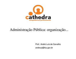 Prof.: André Luís de CarvalhoProf.: André Luís de Carvalho
andreua@tcu.gov.brandreua@tcu.gov.br
Administração Pública: organização...
 