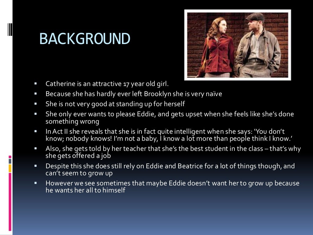 How is beatrice presented in a view from the bridge image