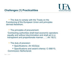 The duty to comply with the Treaty on the
Functioning of the European Union and principles
derived therefrom;
The principl...