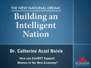 Dr. Catherine Aczel Boivie
    How can CanWIT Support
   Women in the New Economy?
 