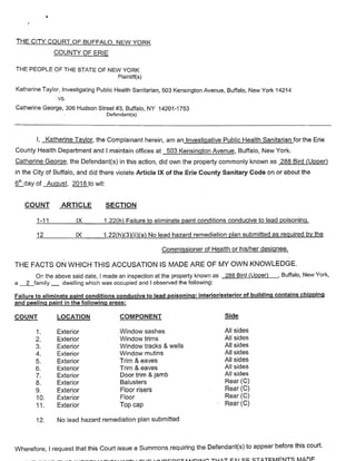 Catherine George housing court documents