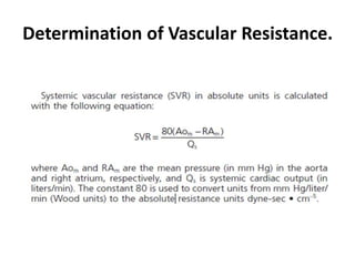 Determination of Vascular Resistance.
 