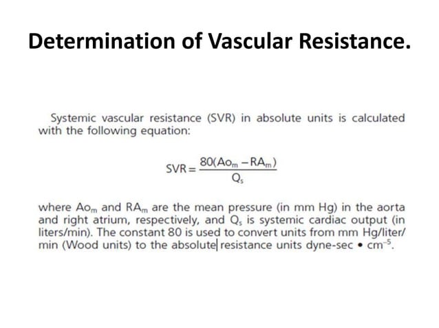 Vir Formula Example Cath hemodynamics vir | PPTX