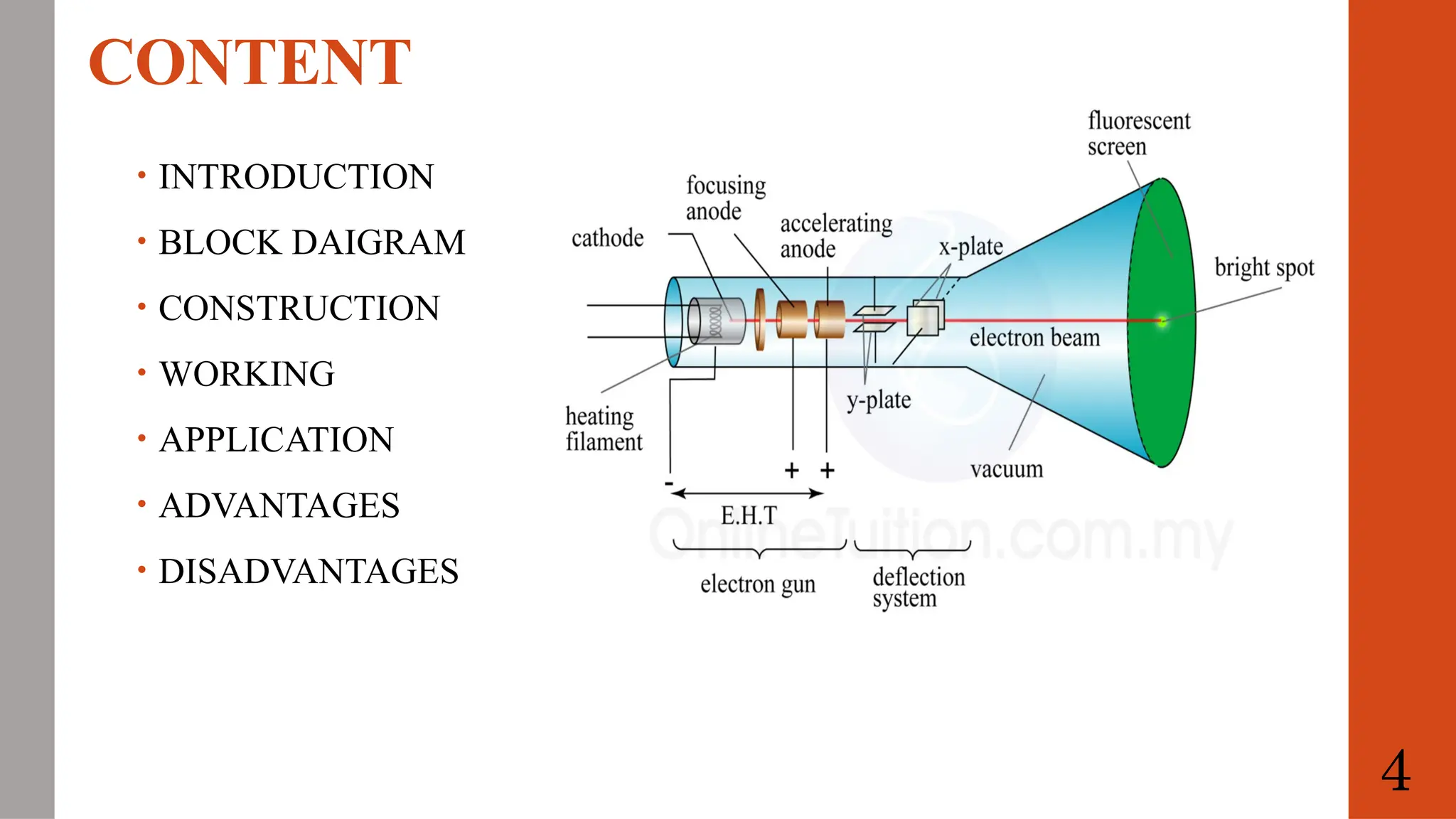 CONTENT
• INTRODUCTION
• BLOCK DAIGRAM
• CONSTRUCTION
• WORKING
• APPLICATION
• ADVANTAGES
• DISADVANTAGES
4
 
