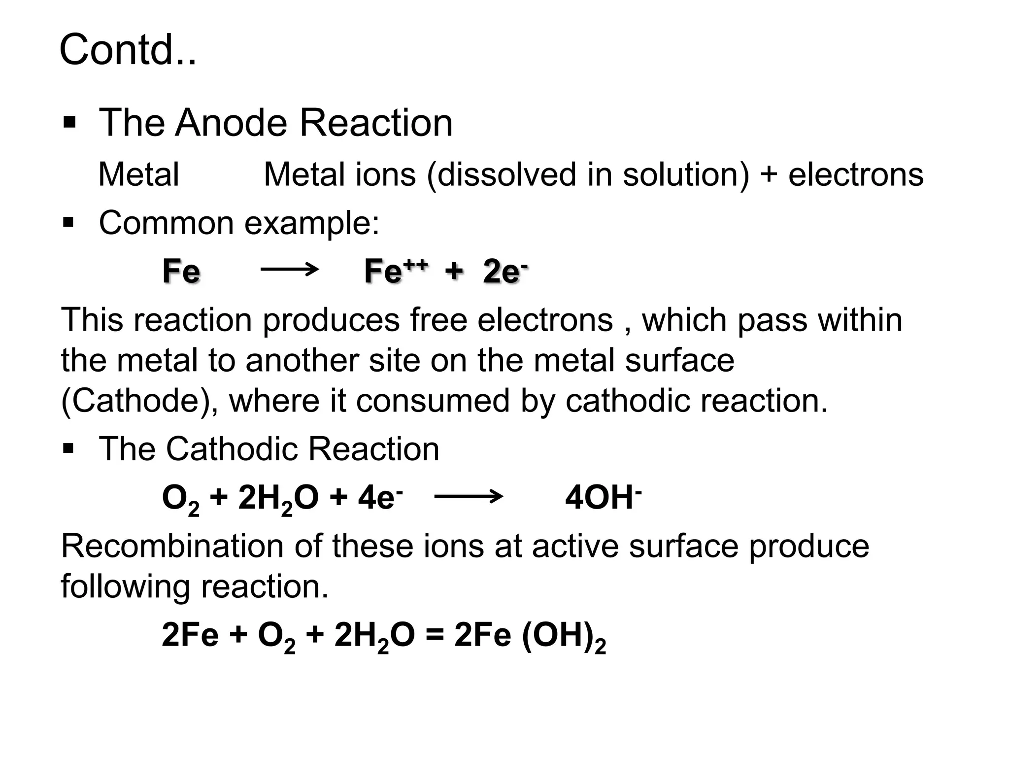 Anode Rxn Example Cathodic protection of reinforced concrete structures | PPTX