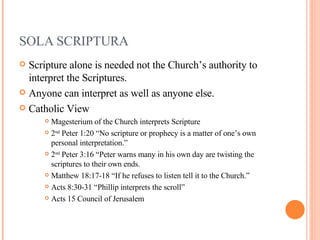 Scripture Alone Catholic Protestant Distinctions | PPT