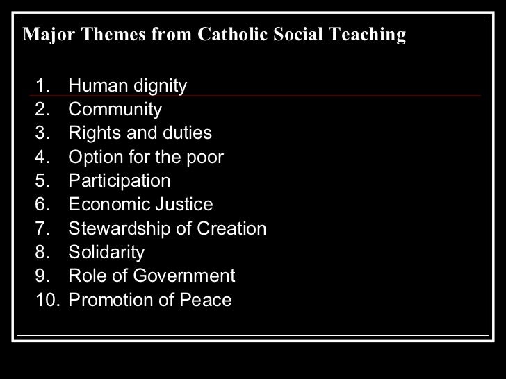 10 principles of catholic social teaching powerpoint presentation