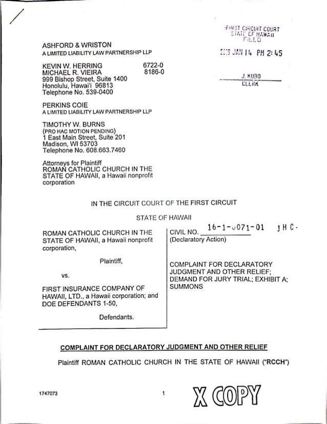 Roman Catholic Church Lawsuit