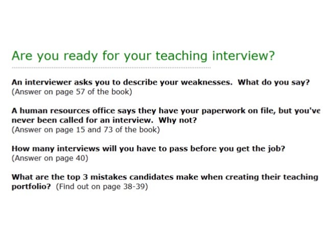answers to teacher interview questions