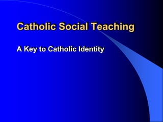 Catholic Social Teaching

A Key to Catholic Identity
 