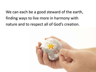 Catholic Social Teaching Good Stewardship Of Creation