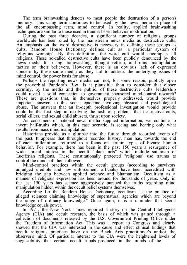 Cathy O brien Trance Formation Of America Cathy o brien trance formation of america