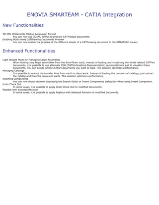 Smartteam Part Flow Catia product enhancement_overview_v5r17 | PDF
