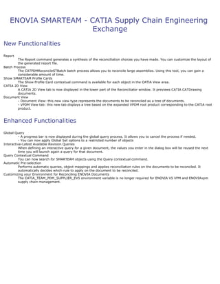 Smartteam Part Flow Catia product enhancement_overview_v5r17 | PDF