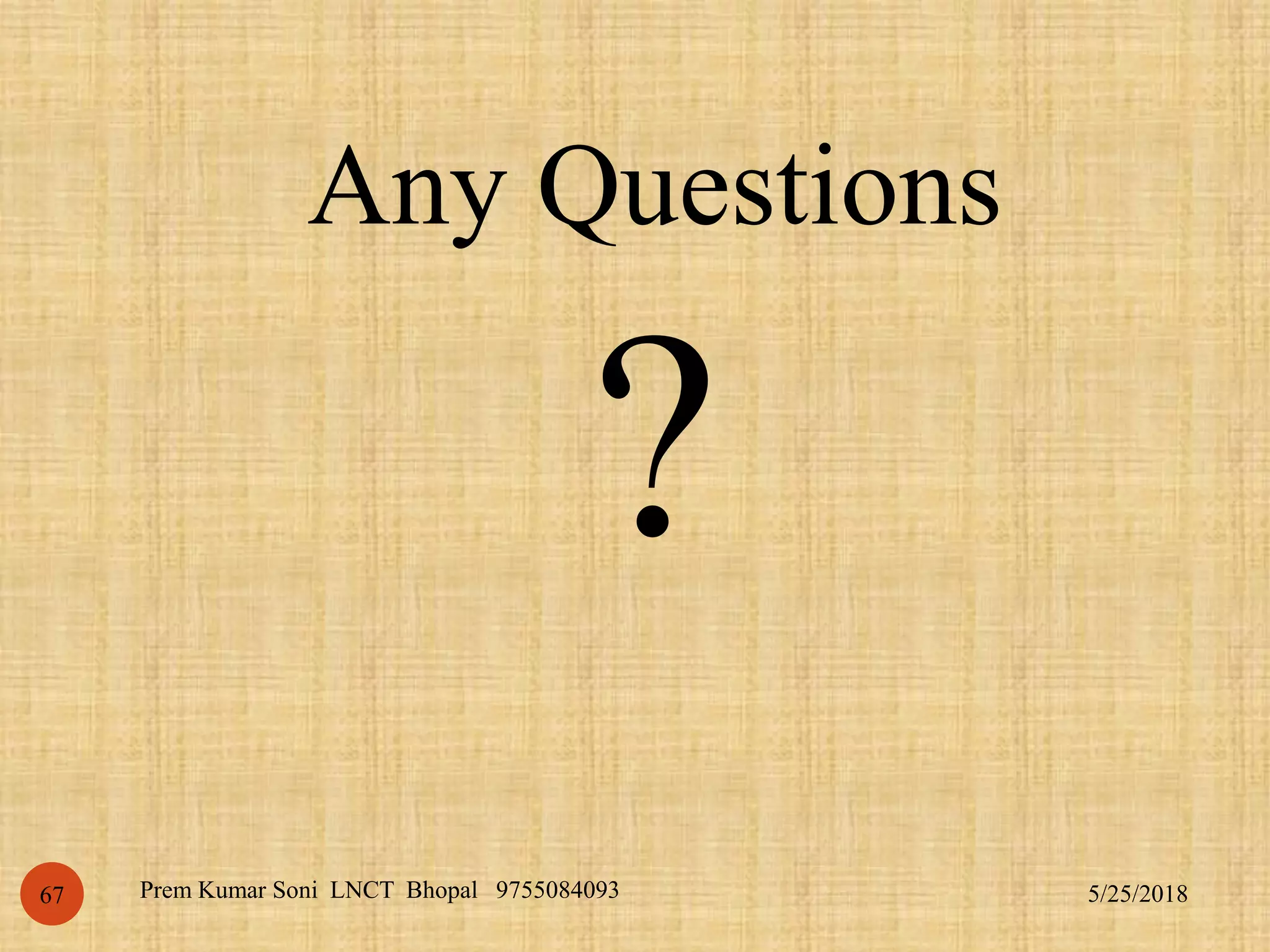 Any Questions
?
5/25/2018Prem Kumar Soni LNCT Bhopal 975508409367
 