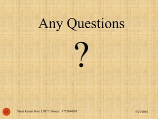 Any Questions
?
5/25/2018Prem Kumar Soni LNCT Bhopal 975508409367
 