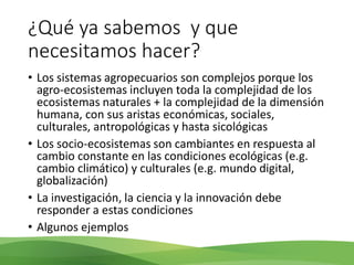 Acelerando el cambio en el sector agropecuario centroamericano: nuevos enfoques de investigación e innovación