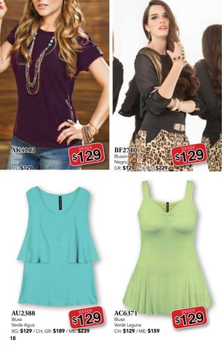 18
AK4213
Blusa
Uva
ME: $129
DESDE
$129
AU2388
Blusa
Verde Agua
XG: $129 / CH, GR: $189 / ME: $239
DESDE
$129
BF2710
Blusón
Negro
GR: $129 / CH, XG: $229
DESDE
$129
AC6371
Blusa
Verde Laguna
CH: $129 / ME: $159
DESDE
$129
 