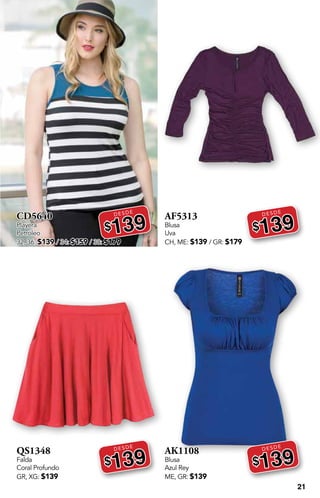 21
CD5640
Playera
Petróleo
32, 36: $139 / 34: $159 / 38: $179
DESDE
$139
QS1348
Falda
Coral Profundo
GR, XG: $139
DESDE
$139
AF5313
Blusa
Uva
CH, ME: $139 / GR: $179
DESDE
$139
AK1108
Blusa
Azul Rey
ME, GR: $139
DESDE
$139
 