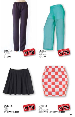 35
LR3713
Pantalón
Uva
CH: $179
DESDE
$179
QS1310
Falda
Negro
GR: $179 / XG: $209
DESDE
$179
LR4572
Pantalón
Verde Jade
ME: $179
DESDE
$179
QV3148
Falda
Coral Profundo
XG: $179 / CH, GR: $209 / ME: $229
DESDE
$179
 