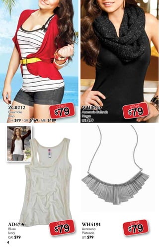 4
ZG0212
Ensamble
Rojo
CH: $79 / GR: $169 / ME: $189
DESDE
$79
AD4796
Blusa
Ivory
GR: $79
DESDE
$79
WH0610
Accesorio Bufanda
Negro
UT: $79
DESDE
$79
WH4191
Accesorio
Plateado
UT: $79
DESDE
$79
 