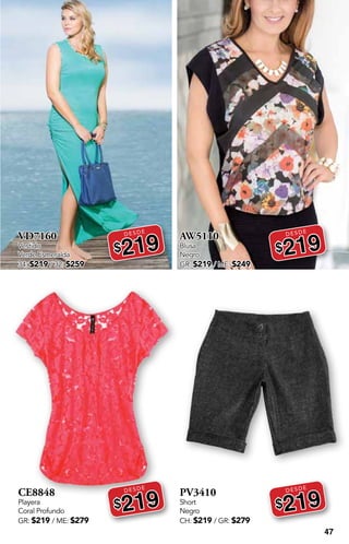 47
VD7160
Vestido
Verde Esmeralda
34: $219 / 32: $259
DESDE
$219
CE8848
Playera
Coral Profundo
GR: $219 / ME: $279
DESDE
$219
AW5110
Blusa
Negro
GR: $219 / ME: $249
DESDE
$219
PV3410
Short
Negro
CH: $219 / GR: $279
DESDE
$219
 