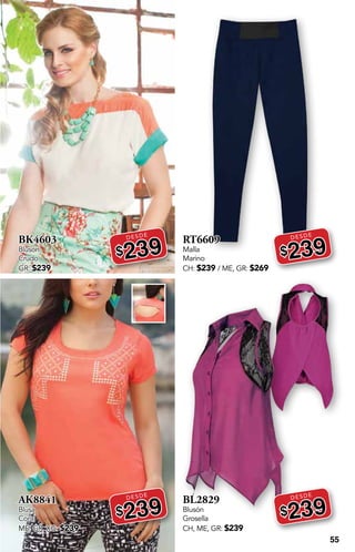 55
BK4603
Blusón
Crudo
GR: $239
DESDE
$239
AK8841
Blusa
Coral
ME, GR, XG: $239
DESDE
$239
RT6609
Malla
Marino
CH: $239 / ME, GR: $269
DESDE
$239
BL2829
Blusón
Grosella
CH, ME, GR: $239
DESDE
$239
 