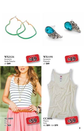 3
WX2124
Accesorio
Verde Pistache
UT: $49
DESDE
$49
AL1009
Blusa
Marino
XG: $59
DESDE
$59
WX1191
Accesorio
Plateado
UT: $49
DESDE
$49
CC3096
Playera
Ivory
XG: $59 / GR: $79
DESDE
$59
 