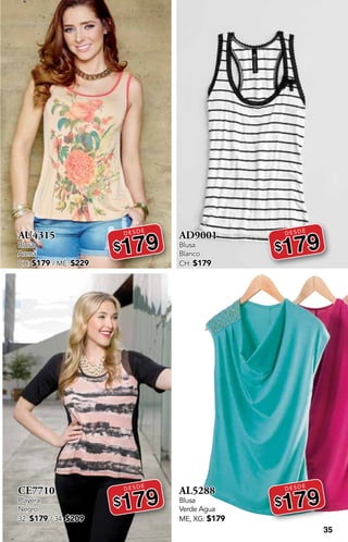 35
AU4315
Blusa
Arena
CH: $179 / ME: $229
DESDE
$179
CE7710
Playera
Negro
32: $179 / 34: $209
DESDE
$179
AD9001
Blusa
Blanco
CH: $179
DESDE
$179
AL5288
Blusa
Verde Agua
ME, XG: $179
DESDE
$179
 