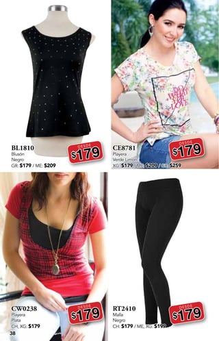 38
BL1810
Blusón
Negro
GR: $179 / ME: $209
DESDE
$179
CW0238
Playera
Plata
CH, XG: $179
DESDE
$179
CE8781
Playera
Verde Limón
XG: $179 / ME: $209 / GR: $259
DESDE
$179
RT2410
Malla
Negro
CH: $179 / ME, XG: $199
DESDE
$179
 