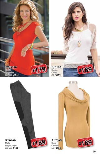 39
BW3250
Blusón
Tangerine
ME, GR: $179
DESDE
$179
RT6446
Malla
Negro Jaspe
GR, XG: $189
DESDE
$189
BJ0103
Blusón
Crudo
GR: $189
DESDE
$189
AF2349
Blusa
Camello
ME: $189
DESDE
$189
 